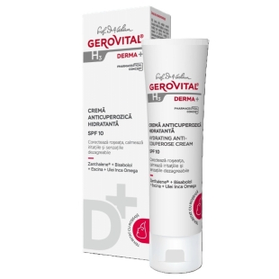 Crema anticuperozica hidratanta SPF 10 Derma+, 50 ml, Gerovital