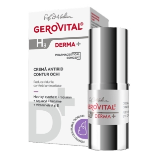 Crema antirid contur ochi H3 Derma+, 15 ml, Gerovital