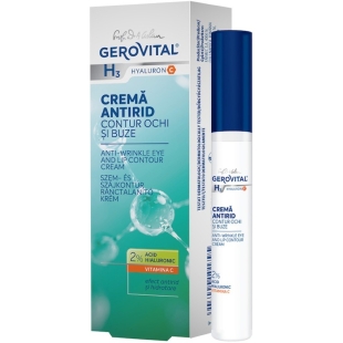 Crema antirid contur ochi si buze H3 Hyaluronic C, 15 ml, Gerovital