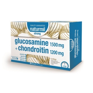 Glucosamine + Chondroitin Strong, Naturmil, 20 fiole buvabile, Dietmed