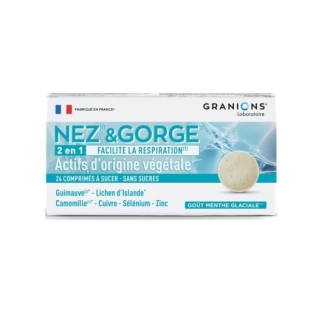Nez Gorge comprimate de supt mentolate, 24 comprimate, Granions