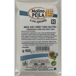 Gris fara gluten din orez, 500 g, Molino Peila