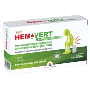 Hemovert, 10 supozitoare, Sun Wave Pharma