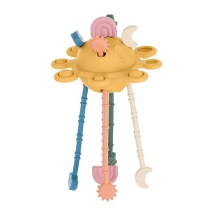 Jucarie senzoriala, Petite&Mars, Crazy planet, Din silicon, 20 cm, 10 luni+, Multicolor