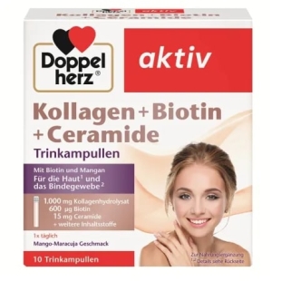 Aktiv Kollagen + Biotina + Ceramide, 25 ml, 10 flacoane, Doppelherz