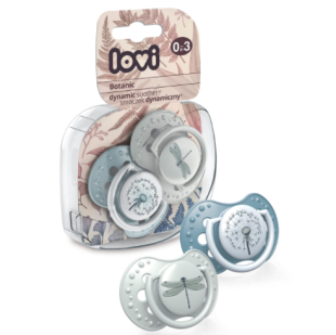Lovi - Suzeta silicon Dynamic 0-3 luni 2buc Botanic baiat 22/869