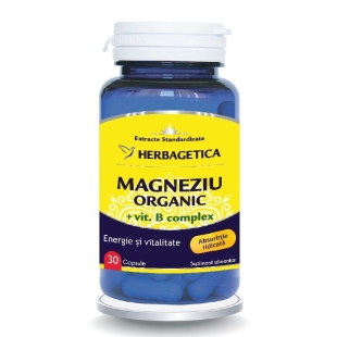 Magneziu organic + vitamina B complex, 30 capsule, Herbagetica