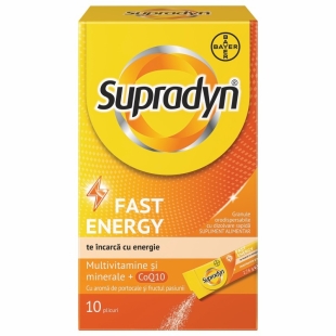 Multivitamine si minerale Supradyn Fast Energy, 10 plicuri, Bayer