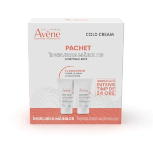 Pachet Crema de maini concentrata Cold Cream, 50 ml + 50 ml, Avene