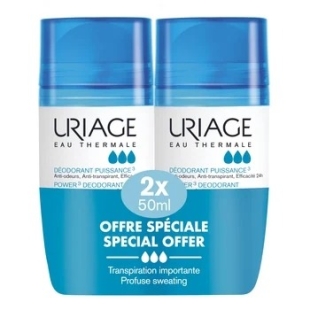 Pachet Deodorant roll-on Puissance, 50 ml + 50 ml, Uriage
