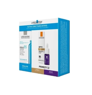 Pachet Hyalu B5 Serum, 30ml, + Ser concentrat Mela B3, 10 ml + Anthelios Age Correct crema SPF 50+, 15 ml, La Roche-Posay