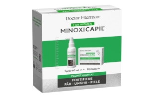 Pachet impotriva caderii parului pentru femei Spray Minoxicapil Women, 60 ml + Minoxicapil, 30 capsule, Doctor Fiterman