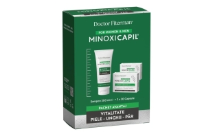Pachet impotriva caderii parului Sampon Minoxicapil, 200 ml + Minoxicapil, 30 + 30 capsule, Doctor Fiterman
