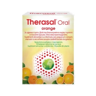 Pastile pentru supt Therasal Oral Orange, 18 pastile, Vedra