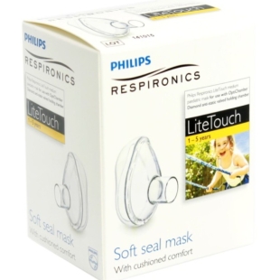 Masca pentru camera de inhalat LiteTouch Respironics Optichamber Diamond, Marimea M, 1-5 ani, 1083784, Philips