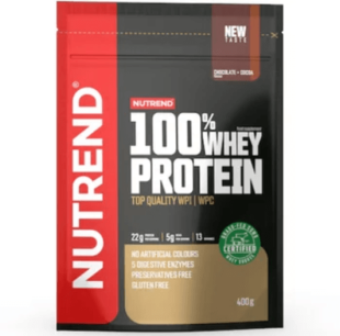 Proteine din zer cu aroma de ciocolata si cacao 100% Whey Protein, 400 g, Nutrend