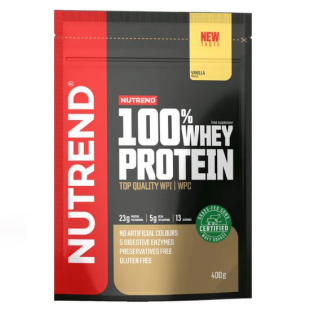 Proteine din zer cu aroma de vanilie 100% Whey Protein, 400 g, Nutrend