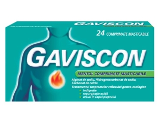 Gaviscon Mentol, 24 comprimate masticabile, Reckitt Benckiser