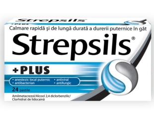 Strepsils Plus, 24 pastile, Reckitt Benckiser