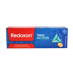Redoxon Triple Action, Vitamina C, D si Zinc, 10 comprimate efervescente, Bayer