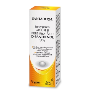 Santaderm - Spray pentru arsuri si piele iritata cu D-Panthenol 9% 100ml