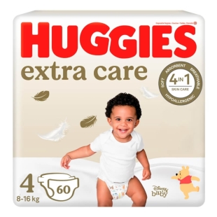 Scutece Extra Care, Nr. 4, 8-16 kg, 60 buc, Huggies