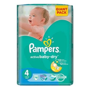Pampers 4 Active Baby 8-14 Kg Giga Pack 76buc