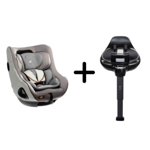 Set scaun auto rotativ i-Size Joie i-Harbour Signature Oyster, 40-105 cm + Baza i-Size i-Base Encore, testat ADAC si certificat R129, Joie