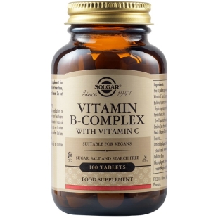B-Complex cu vitamina C, 100tb, Solgar