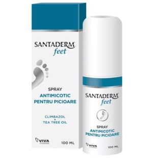 Spray antimicotic pentru picioare Santaderm Feet, 100 ml, Viva Pharma
