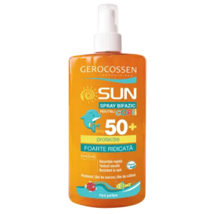 Spray invizibil bifazic pentru copii SPF 50+ Sun, 300 ml, Gerocossen
