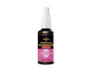 Spray cu propolis si echinacea fara alcool, 50ml, ApicolScience