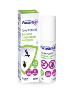 Spray repelent impotriva tantarilor si a capuselor Parasites Santaderm, 100 ml, Viva Pharma