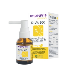 Suspensie uleioasa cu vitamina D3 500 U.I. D3Vit Impruvis Vitamins, 20 ml, Pharma Brands