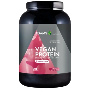 Vegan Protein pulbere instant cu aroma de zmeura, 908 g, Adams Supplements