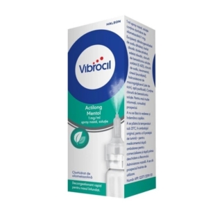 Vibrocil Actilong Mentol, 1 mg/ml spray nazal, solutie, 10 ml, GSK (Haleon)