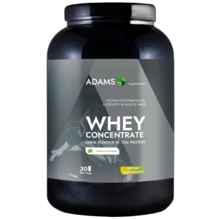 Whey Concentrate Protein pulbere instant cu aroma de vanilie, 908 g, Adams Supplements