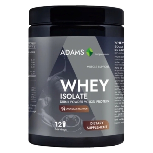 Whey Isolate Protein pulbere instant cu aroma de ciocolata, 360 g, Adams Supplements