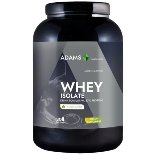 Whey Isolate Protein pulbere instant cu aroma de vanilie, 908 g, Adams Supplements