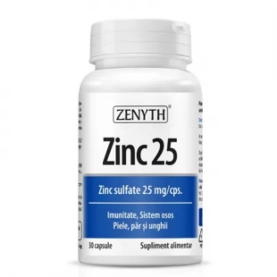 Zinc 25 sulfat de zinc 25 mg, 30 capsule, Zenyth