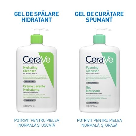 Gel de spalare hidratant piele normal-uscata, 976 ml, Cerave Gel de spalare hidratant piele normal-uscata, 976 ml, Cerave