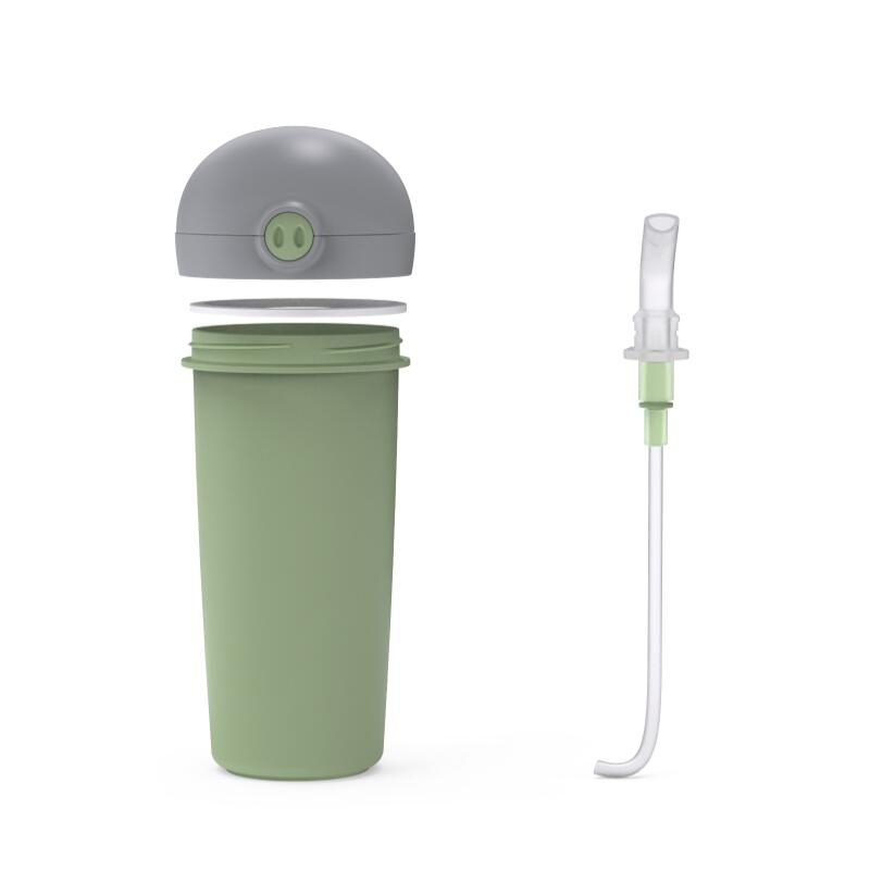 Sticla de plastic cu pai Nava 380ml verde Sticla de plastic cu pai Nava 380ml verde