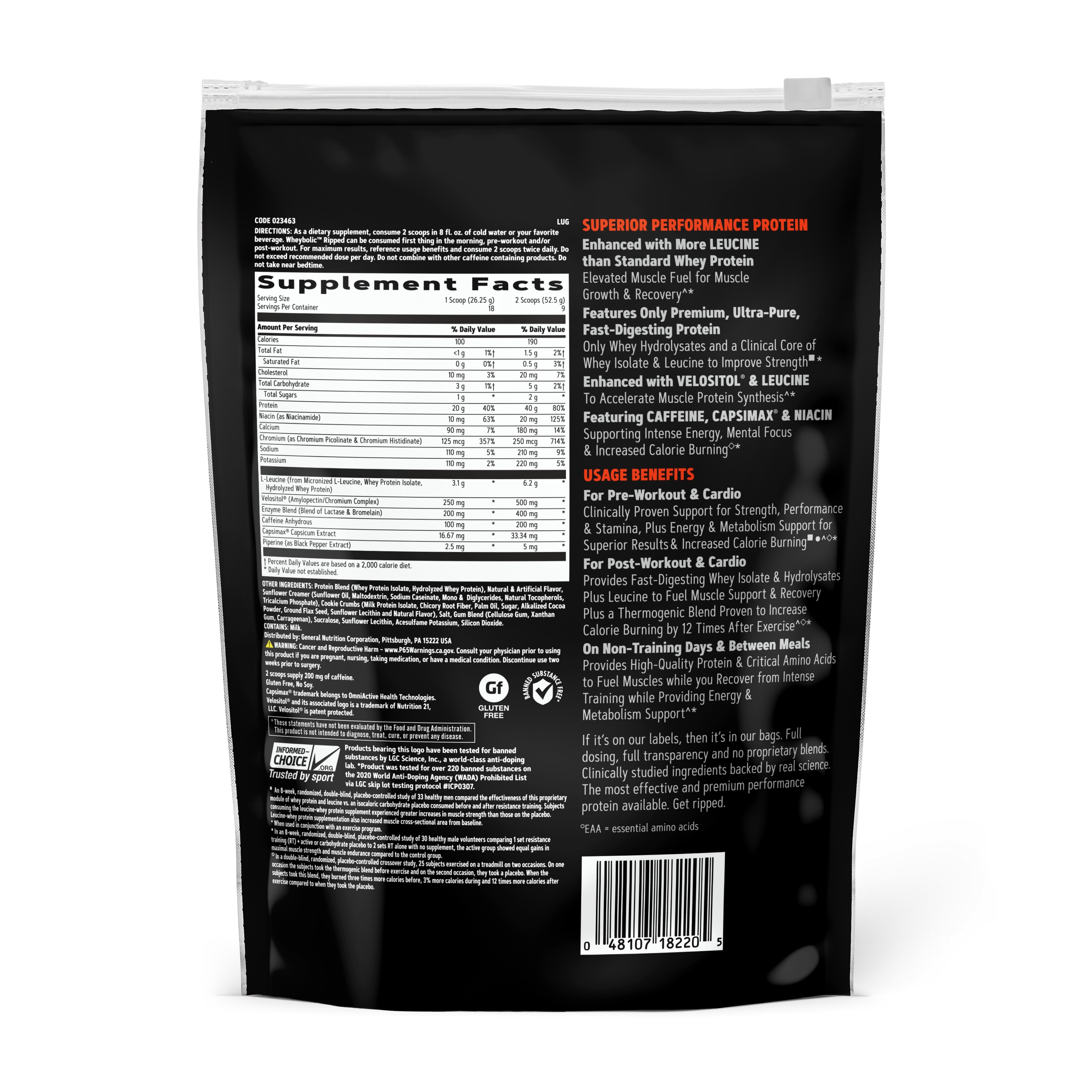 Proteina din zer cu aroma de biscuiti cu crema AMP Wheybolic Ripped, 472.5 g, GNC Proteina din zer cu aroma de biscuiti cu crema AMP Wheybolic Ripped, 472.5 g, GNC