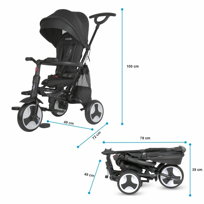 Tricicleta ultrapliabila Coccolle Spectra plus Jet Black Tricicleta ultrapliabila Coccolle Spectra plus Jet Black
