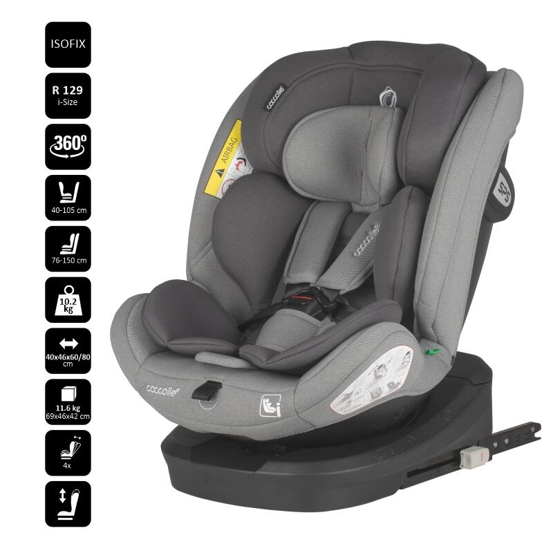 Scaun auto iSize 40-150 cm Coccolle Nyota Moonlit grey Scaun auto iSize 40-150 cm Coccolle Nyota Moonlit grey