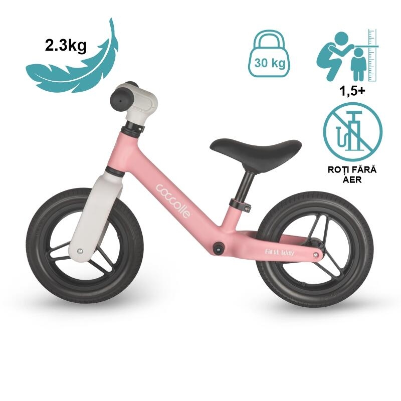 Bicicleta fara pedale Coccolle First Way, Blush Pink Bicicleta fara pedale Coccolle First Way, Blush Pink