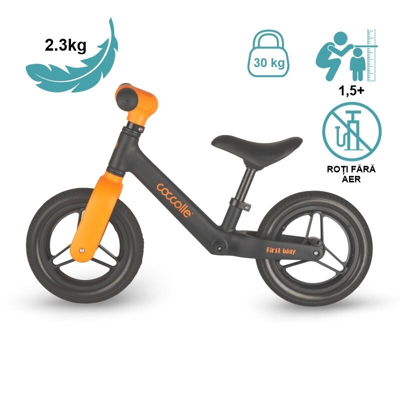 Bicicleta fara pedale Coccolle First Way, Orange Shadow Bicicleta fara pedale Coccolle First Way, Orange Shadow