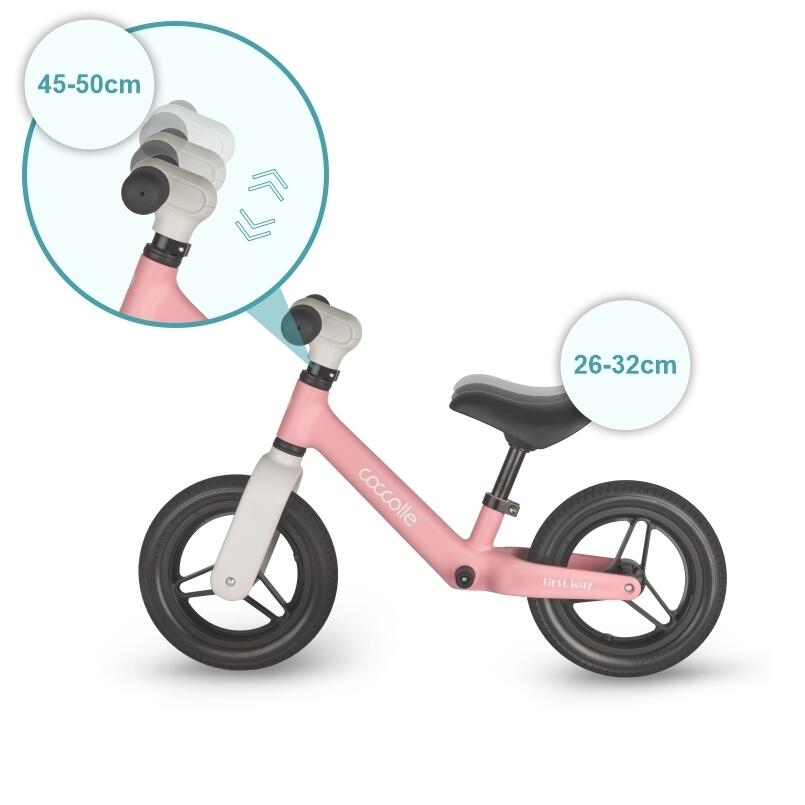 Bicicleta fara pedale Coccolle First Way, Blush Pink Bicicleta fara pedale Coccolle First Way, Blush Pink