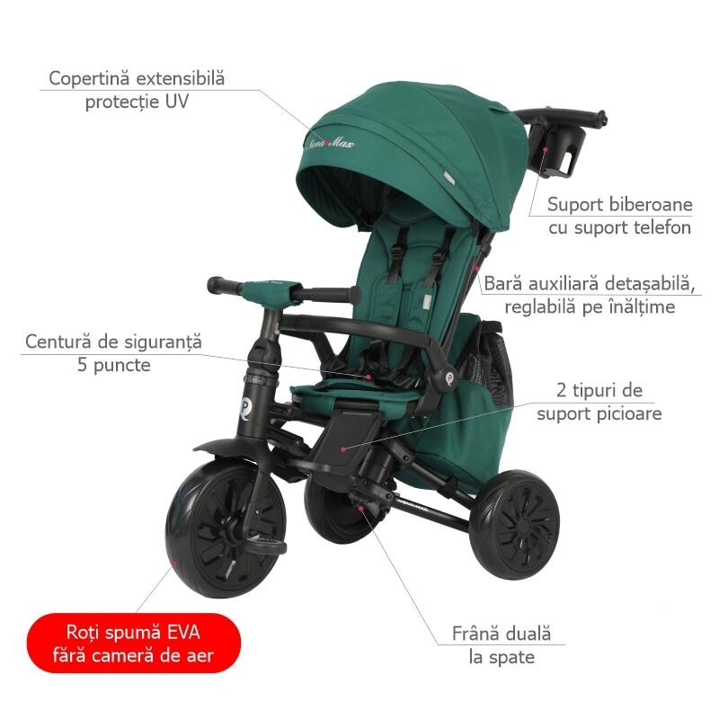 Tricicleta ultrapliabila Qplay Nova MAX Verde Tricicleta ultrapliabila Qplay Nova MAX Verde