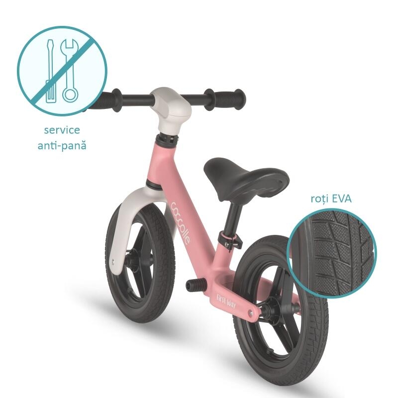 Bicicleta fara pedale Coccolle First Way, Blush Pink Bicicleta fara pedale Coccolle First Way, Blush Pink